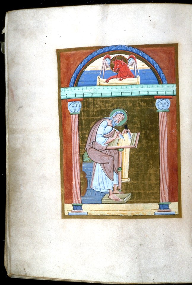 German - Leaf from Gospels - Walters W7107V - Open Reverse