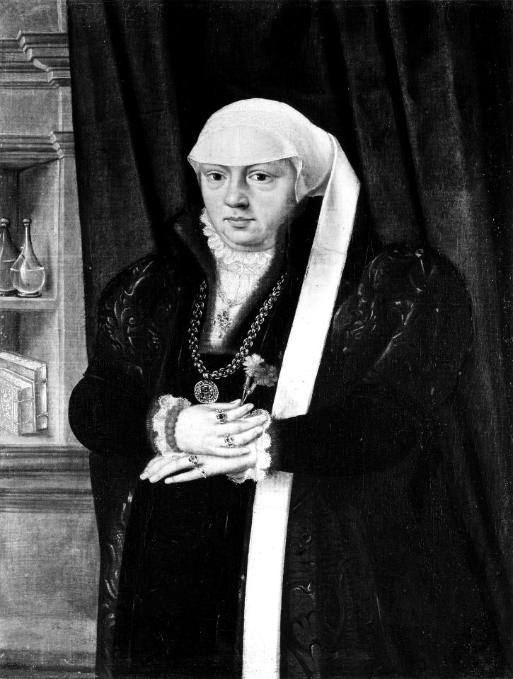 German - Portrait of a Woman with Pinks - Walters 37368
