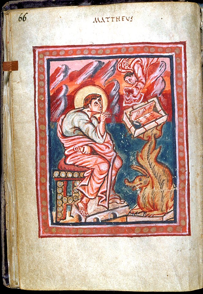 German - Leaf from Gospels - Walters W433V - Open Reverse