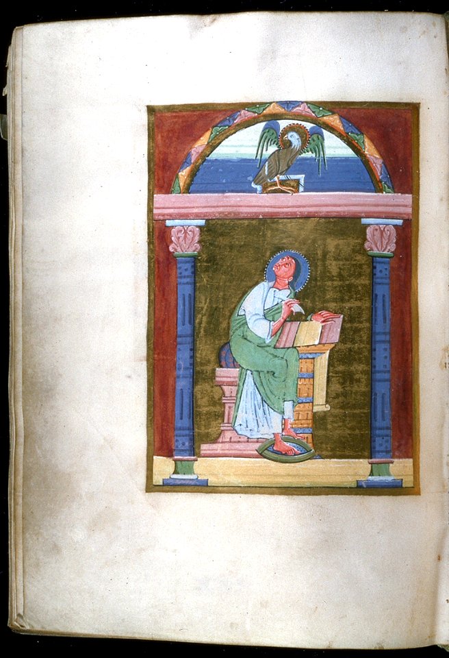 German - Leaf from Gospels - Walters W7161V - Open Reverse