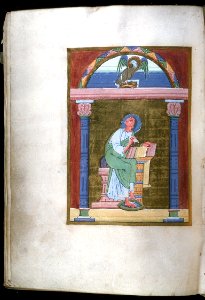 German - Leaf from Gospels - Walters W7161V - Open Reverse