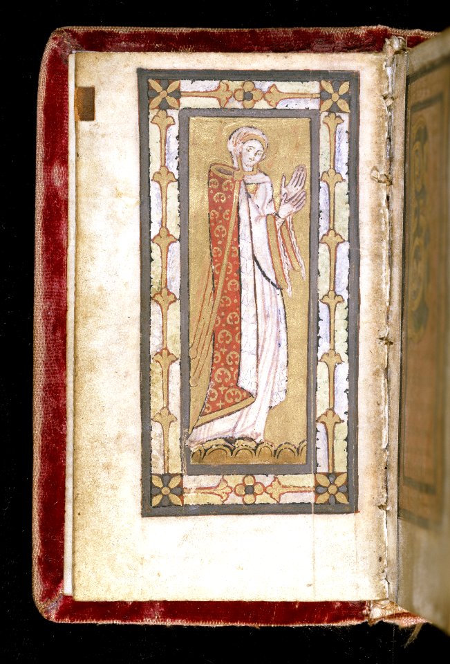 German - Mathilde Standing with Hands Raised in Prayer - Walters W106V - Full Page