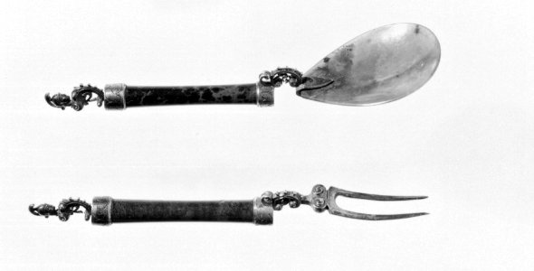 German - Spoon and Fork with Heads of Minerva - Walters 57678