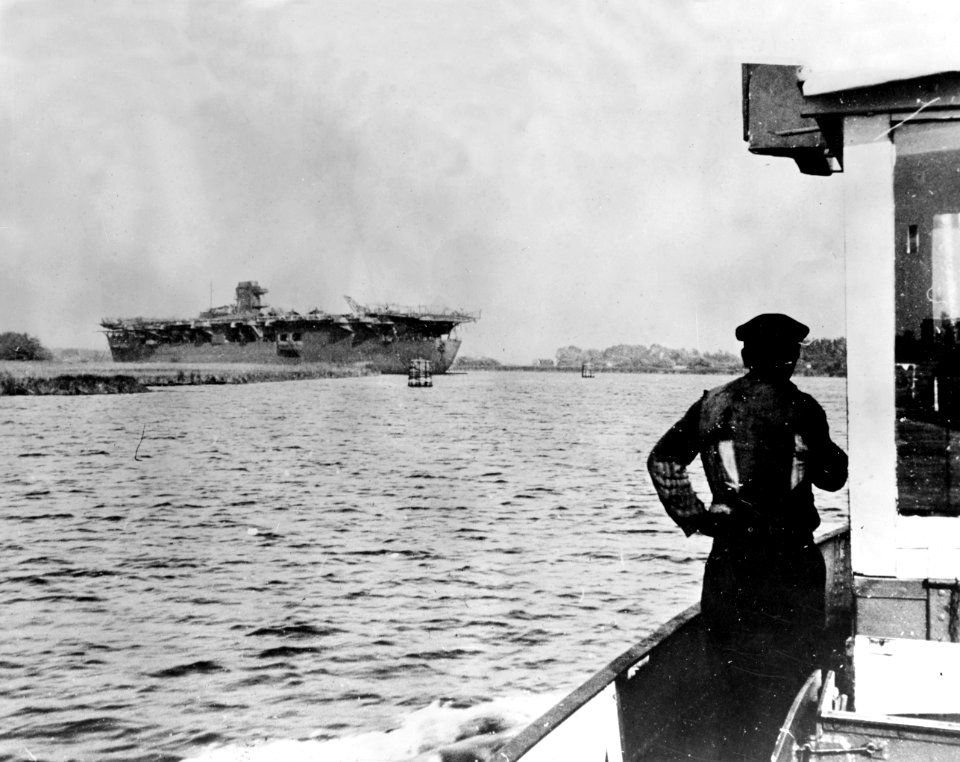 German aircraft carrier Graf Zeppelin during September 1945 at Stettin