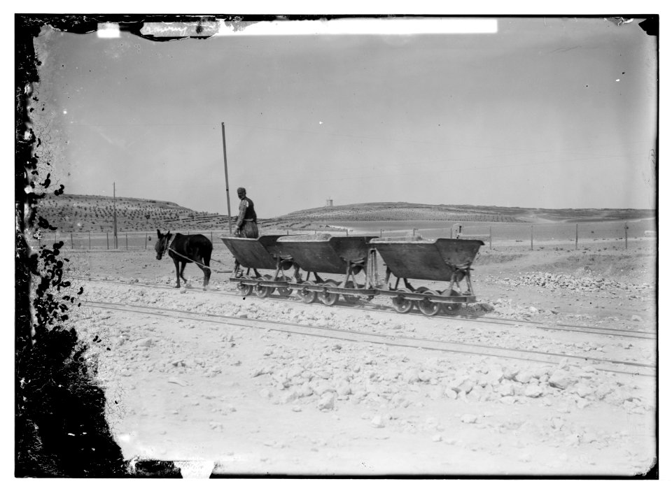 German Baghdad Railway, 190 . Mule hauling equipment on track near Aleppo LOC matpc.04670
