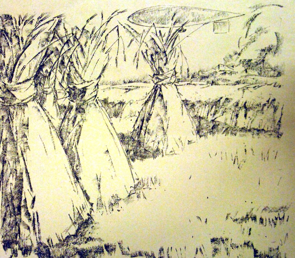 German airship above a cornfield, artwork by Will Geiger (31306333114)