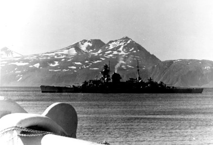 German cruiser Admiral Hipper off Norway 1942