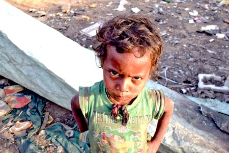 India young poor children photo