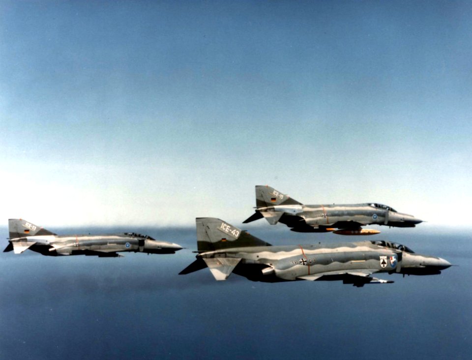 German F-4F ICE Phantoms in flight 1990s