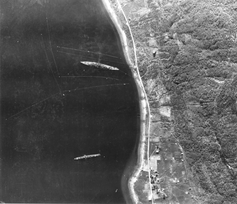 German cruiser Lützow and a destroyer in Norway on 11 June 1942