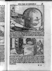 German cupeling furnace with a brick dome and a cupeling hearth with iron hood, both used to separate metals from ores LCCN92517561