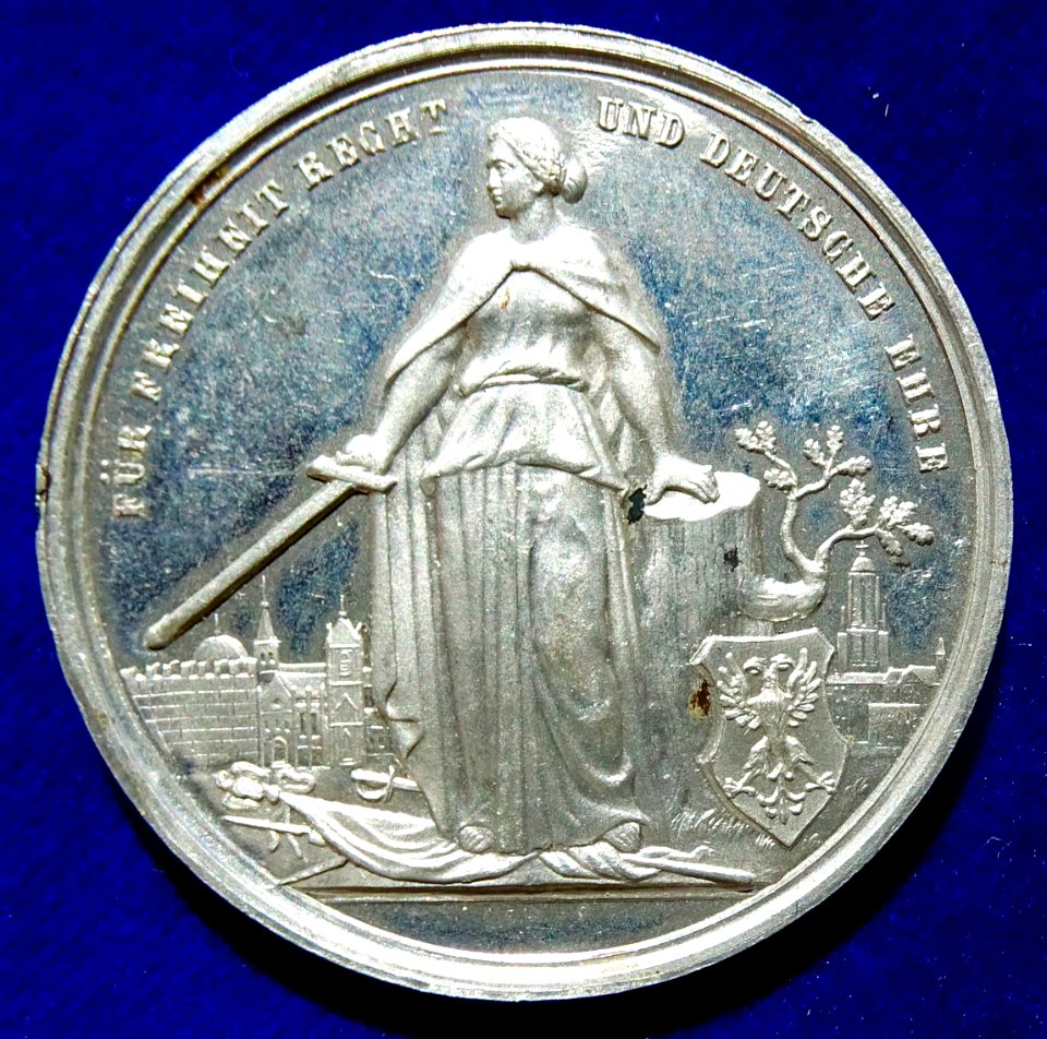 German Medal 1870 Siege of Strasbourg, Alsace, in the Franco-Prussian War (obverse)