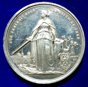 German Medal 1870 Siege of Strasbourg, Alsace, in the Franco-Prussian War (obverse)