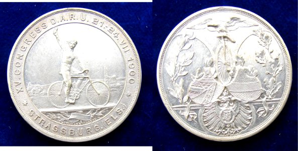 German Cycling Medal Strassburg 1900