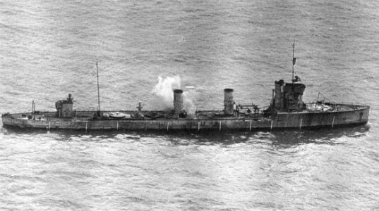 German destroyer (G-102) is struck by bomb from U.S. Army Air Service aircraft