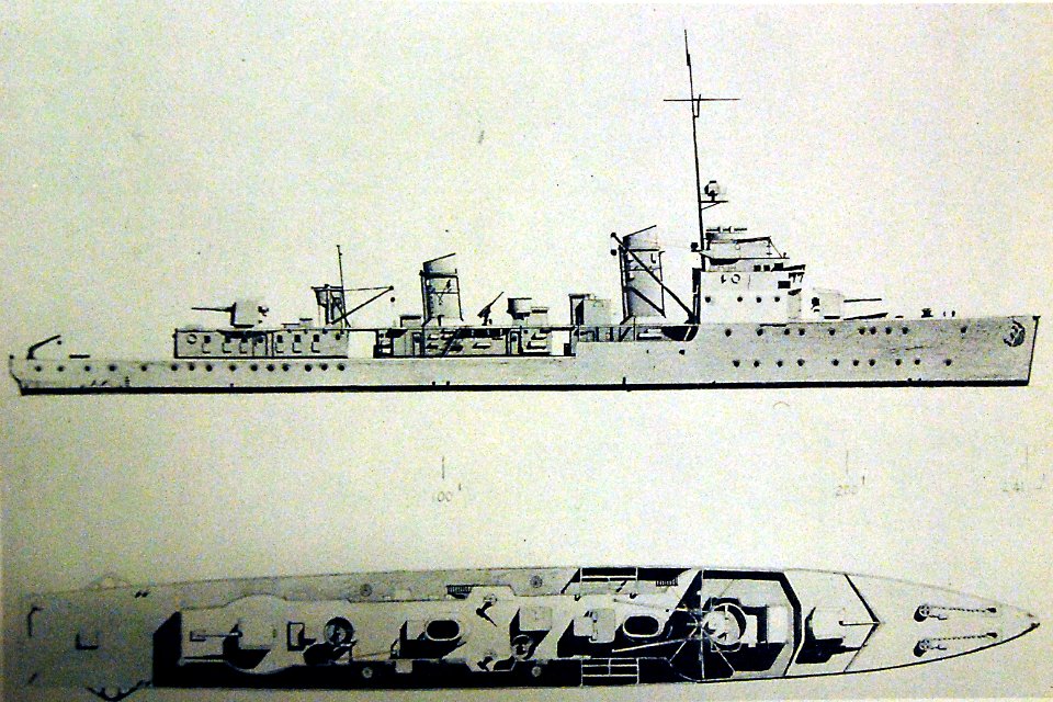German escort ship, F-1 class, German PG, plans (26821532216)