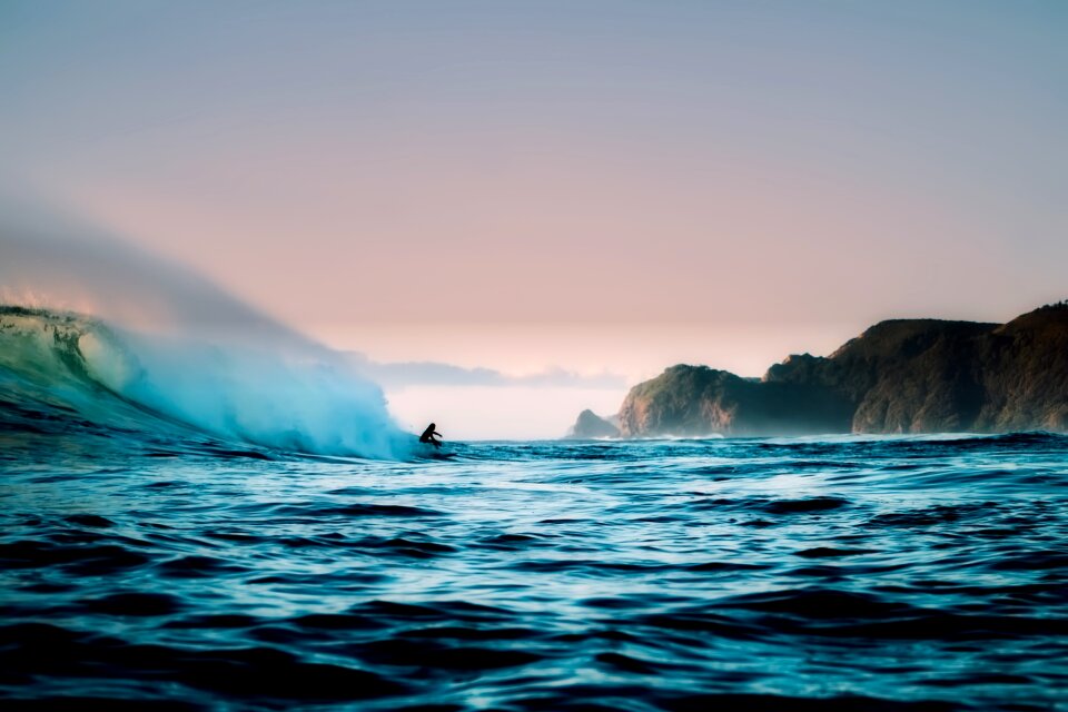 Water mountains cliffs