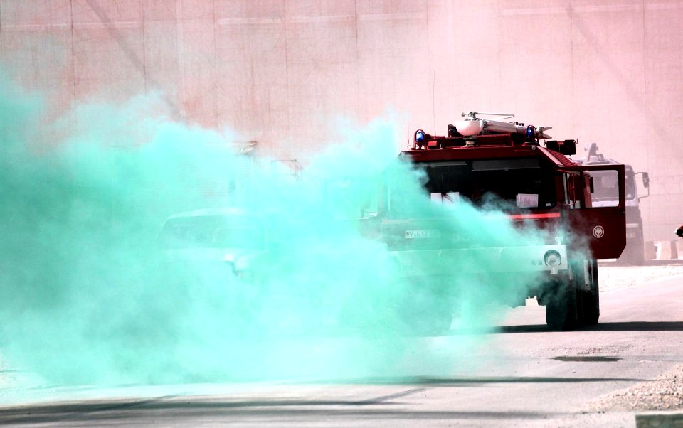 German military fire engine at Camp Marmal photo