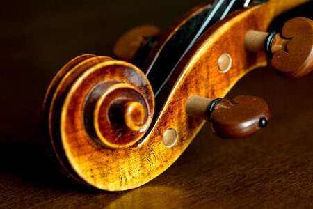 Wooden violin old photo
