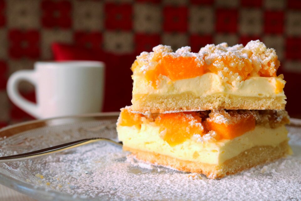 Sweet icing sugar dessert photo