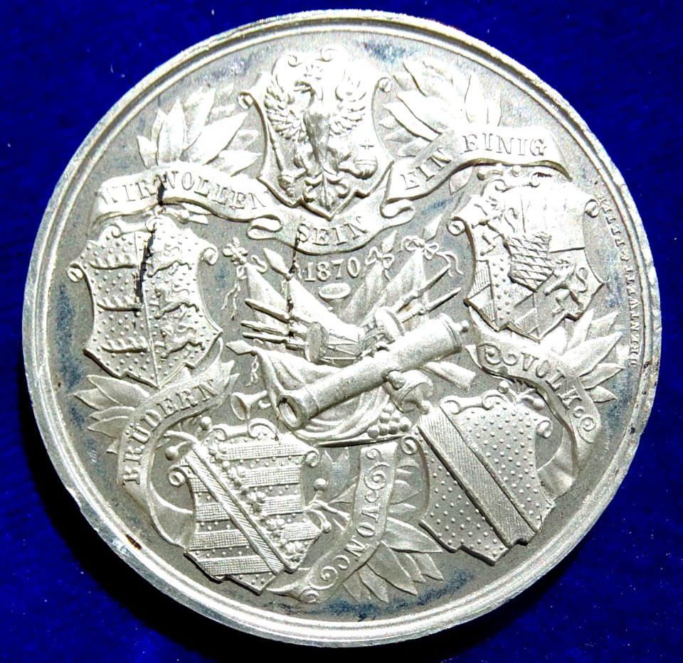 German Medal 1870 Siege of Strasbourg, Alsace, in the Franco-Prussian War (reverse)