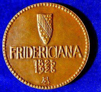 German Medal FRIDERICIANA 1825 1925 Karlsruhe, reverse photo