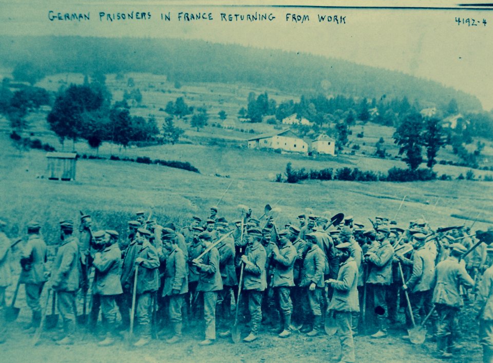 German prisoners in France returning from work, May 2, 1917 (29534809556)