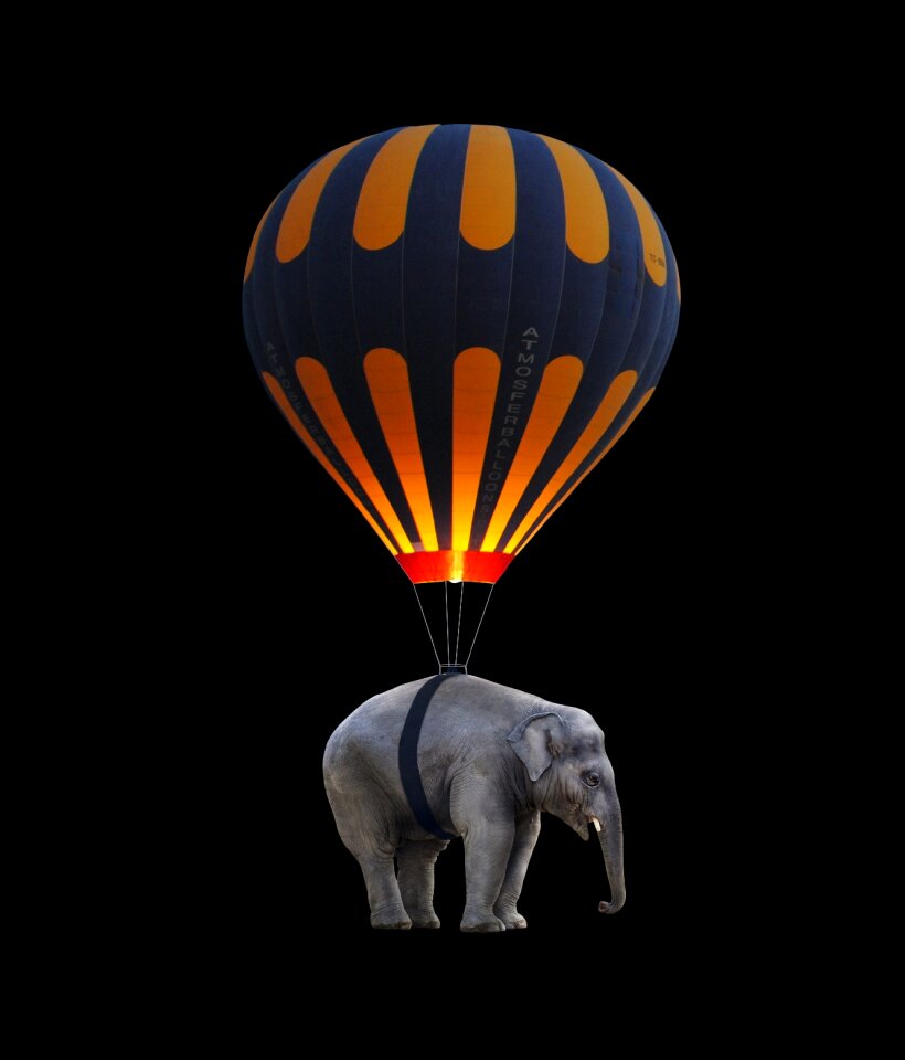 Weightless hot air balloon ride floating