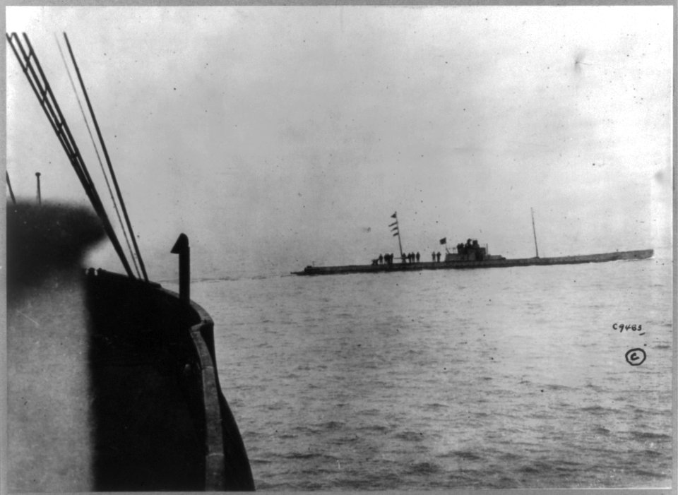 German submarine U-36 seen going round the bows of the Batavier V LCCN2004674652