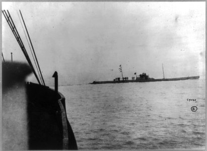 German submarine U-36 seen going round the bows of the Batavier V LCCN2004674652