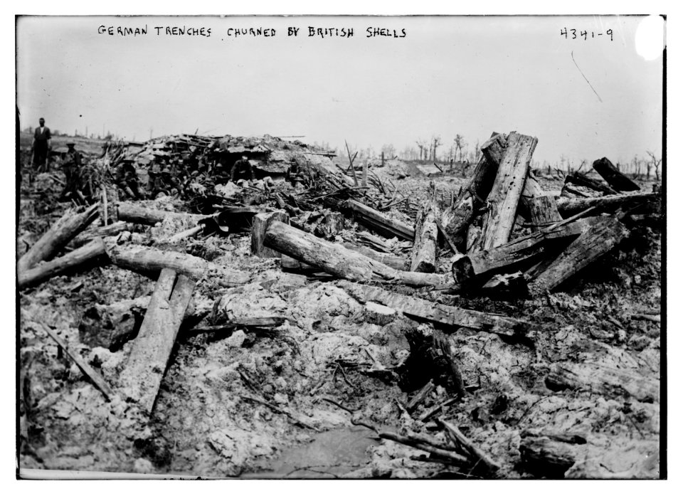 German trenches churned by British shells LCCN2014705511