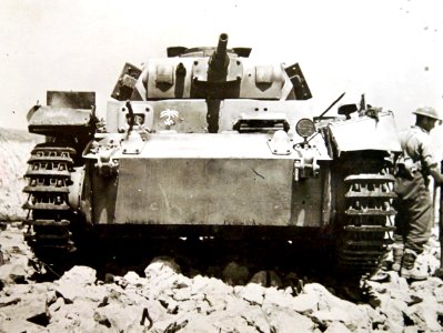 German tank captured in the Western Desert, North African Campaign, WWII (37054660376)