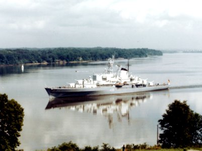 German training ship Deutschland (A59) on the Potomac River on 23 July 1984