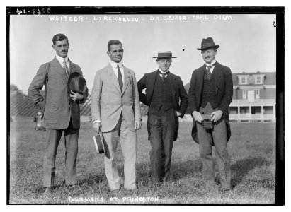Germans at Princeton - Weitzer - Lt. Reichenau - Dr. Bemer (i.e., Berner) - Carl Diem LCCN2014694518