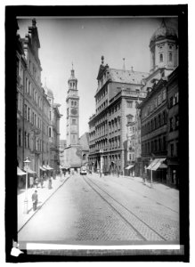 Germany, Augsburg. Rathain with Perlach and (...) bldg. LCCN2016821632