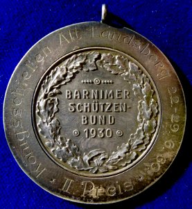 Germany, Oskar von Preussen 1930 Shooting Medal Barnim - Altlandsberg, reverse photo