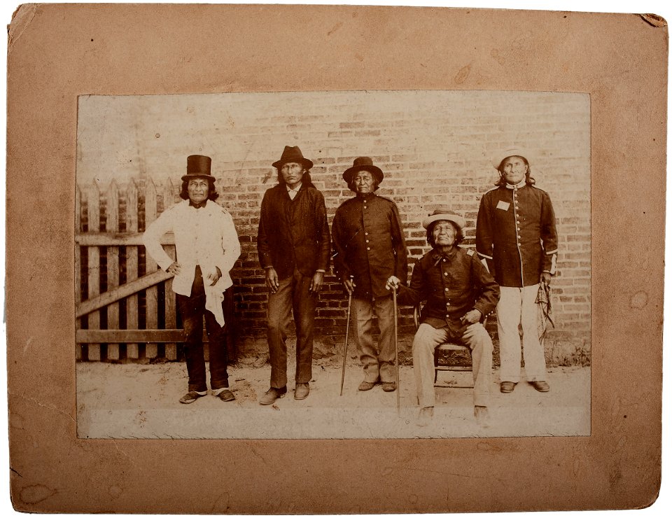 Geronimo and Other Apache POWs at Mount Vernon Barracks, Alabama c1890