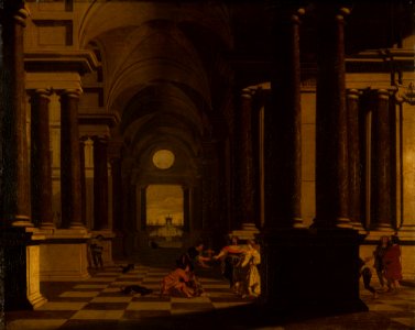 Gerrit Houckgeest (The Hague c. 1600-Bergen op Zoom 1661) - A Palace Interior - RCIN 402605 - Royal Collection