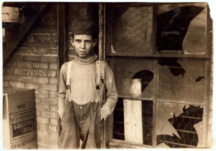 Eleven-year-old bakery worker Glenn Dungey. See Ellis Report, L.W. Hine. LOC cph.3b05707