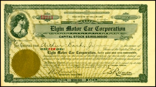 Elgin Motor Car Corp 1916