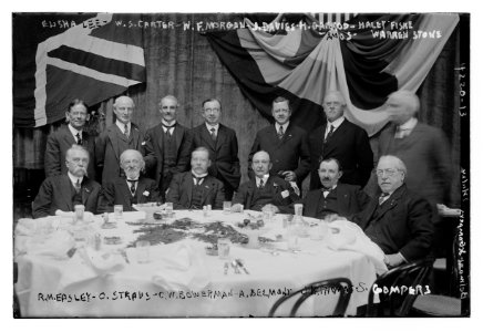 Elisha Lee, W.S. Carter, W.F. Morgan, J. Davies, H. Garrod, Haley Fiske, Amos, Warren Stone, R. M. Easley, O. Straus, C.W. Bowerman, A. Belmont, J.H. Thomas, S. Gompers LCCN2014704264