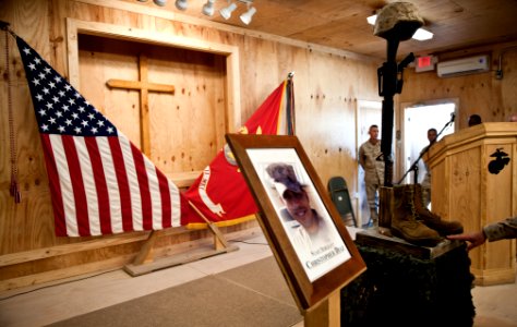 Elite dog handler honored at Camp Leatherneck 111008-N-TH989-236