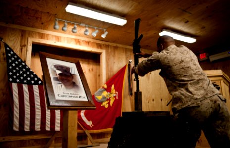Elite dog handler honored at Camp Leatherneck 111008-N-TH989-136