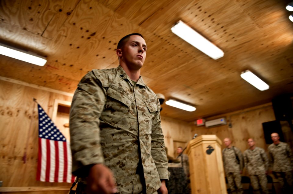 Elite dog handler honored at Camp Leatherneck 111008-N-TH989-162