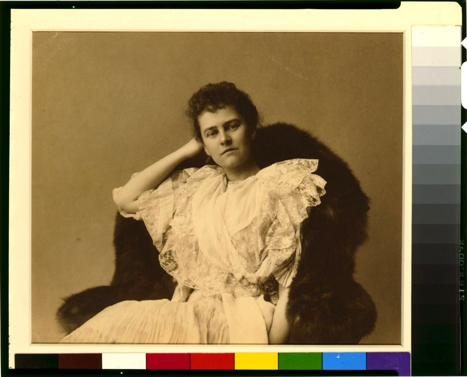 Elizabeth Cameron, three-quarter-length portrait, seated, facing front, head resting on right hand LCCN93504530
