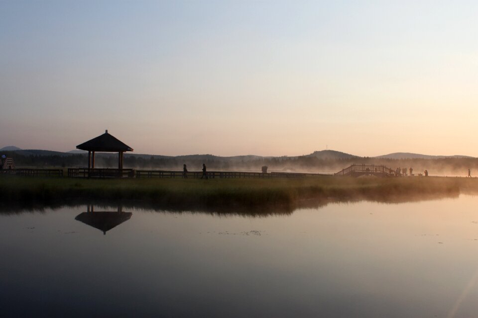 Early in the morning lake reflection