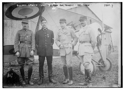 Elliott Cowdin, Lt. Delage, Capt. Thenault, Wm. Thaw LCCN2014701918