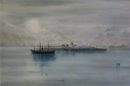 Unalaska by Henry W. Elliot, watercolor 