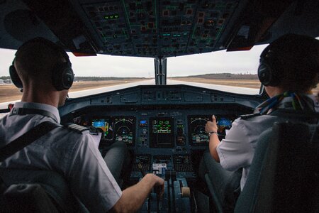 Men airplane travel photo