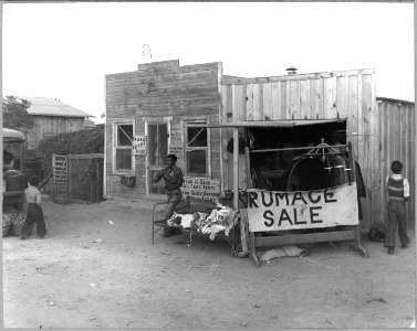 Eloy, Pinal County, Arizona. Saturday afternoon in a new cotton town. Shows the last market for seco . . . - NARA - 522059